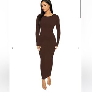 NWT Naked Wardrobe Open Back Midi Dress